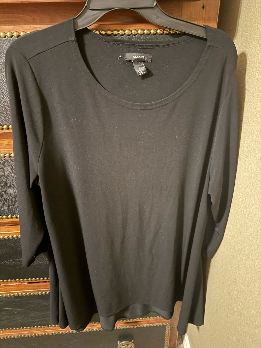 Alfani Black Scoop Neck Tunic Top